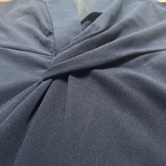 DKNY SZ 14 Navy Tuxedo Neckline Dress - Classic Navy - Picture 2 of 6